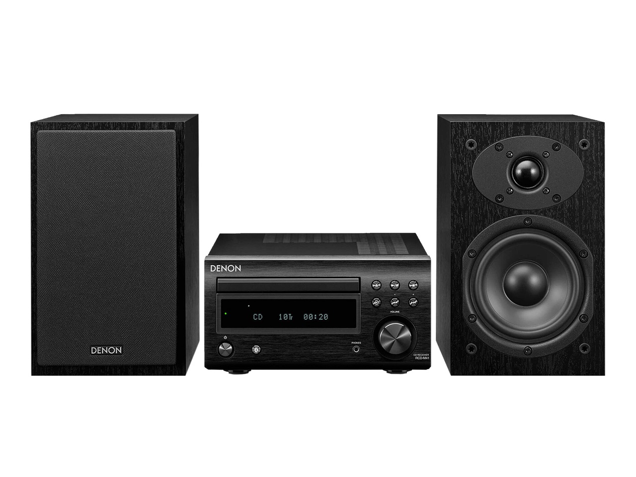 Denon RCD-M41 Sintoamplificatore Micro HiFi 2 x 30 W con Lettore CD, Bluetooth e Radio - Nero