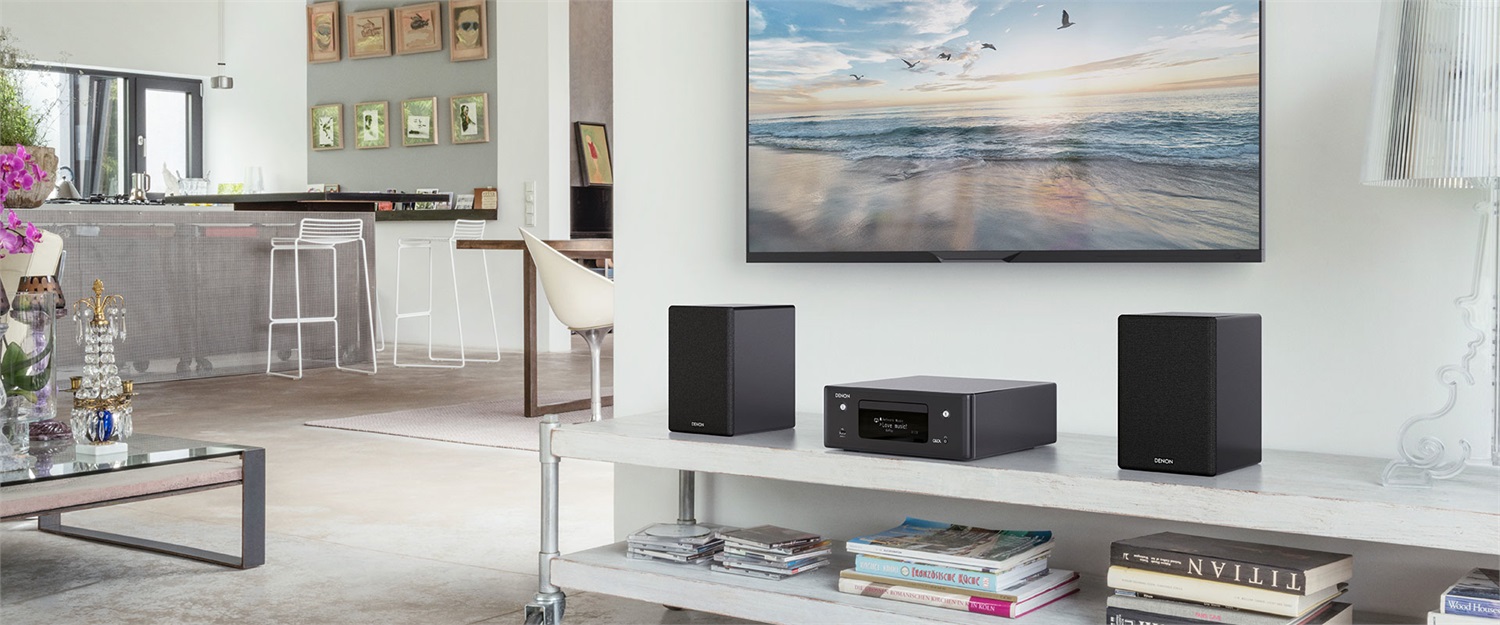 Denon N-10BK Mini impianto audio domestico Bluetooth 130 W Nero con lettore CD e supporto AIFF, ALAC, DSD, FLAC, WAV