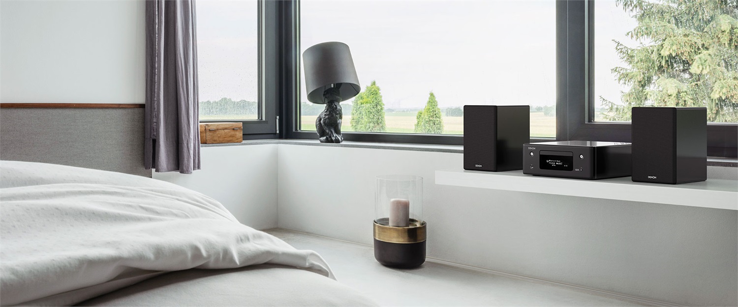 Denon N-10BK Mini impianto audio domestico Bluetooth 130 W Nero con lettore CD e supporto AIFF, ALAC, DSD, FLAC, WAV