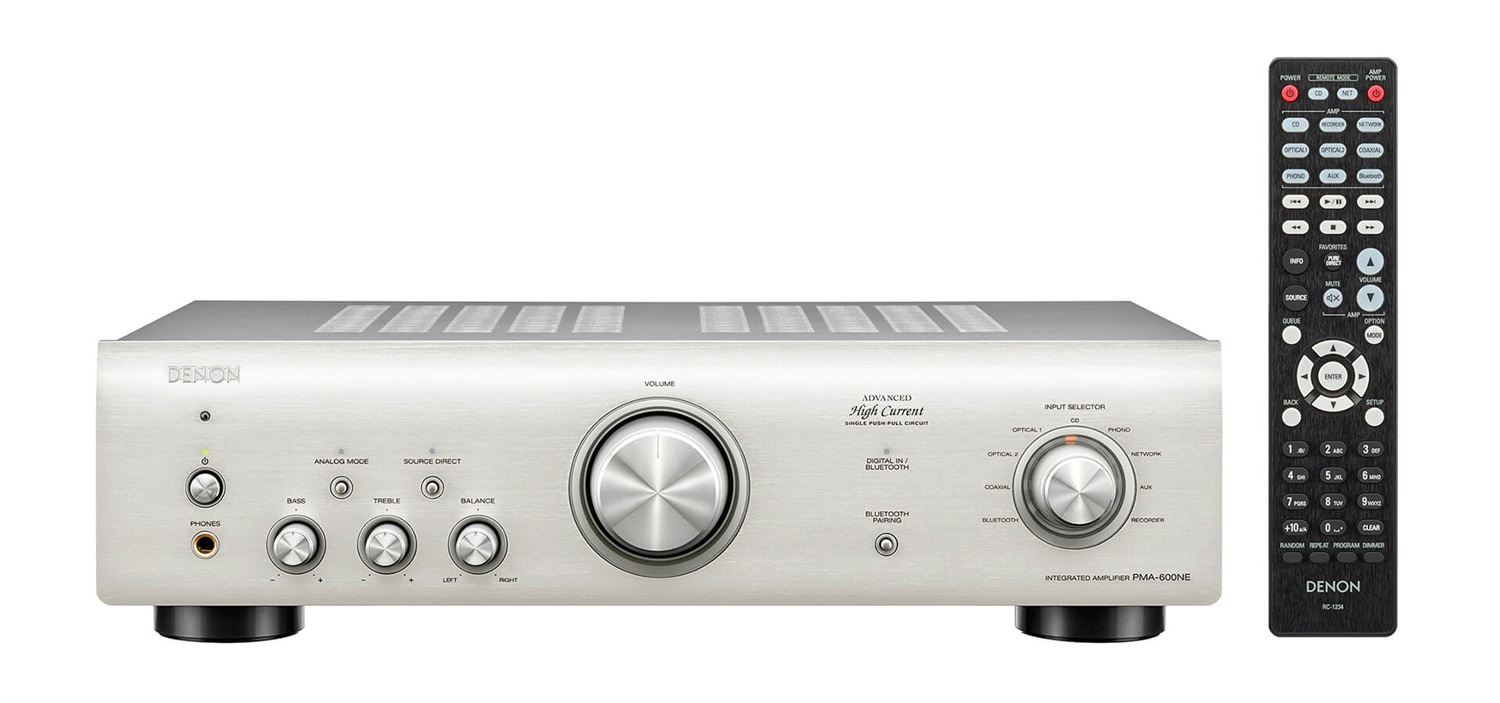 Denon PMA-600NE Amplificatore Integrato Argento 2.0 Canali con Bluetooth e 70W per Canale
