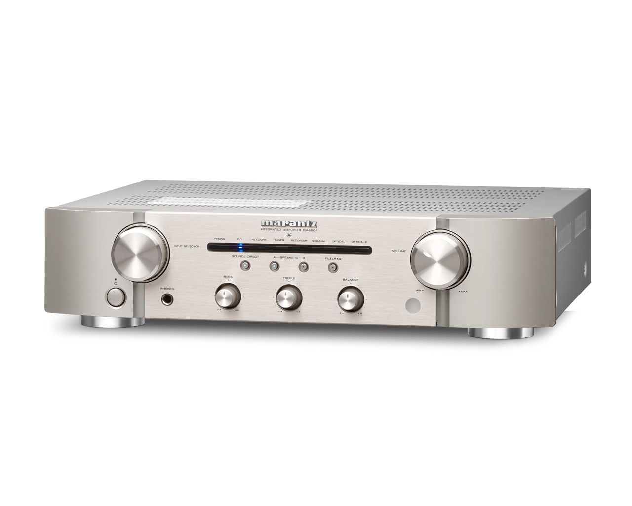 Marantz PM6007 Amplificatore Integrato HiFi Stereo Silver/Gold - 2.0 Canali, 45W x2, Current Feedback, Trasformatore Toroidale