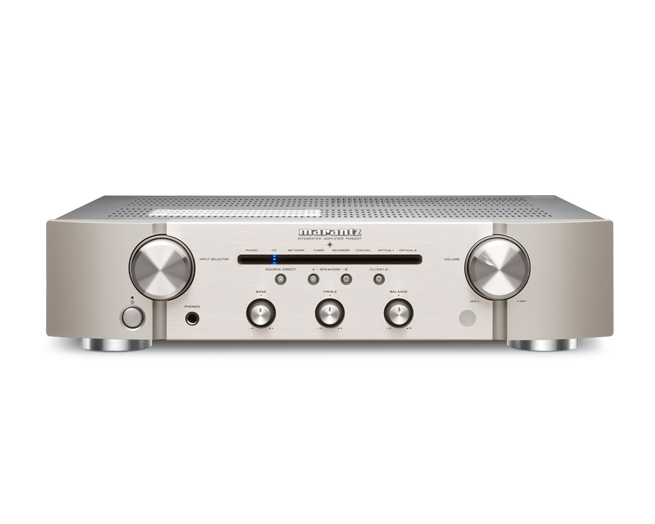 Marantz PM6007 Amplificatore Integrato HiFi Stereo Silver/Gold - 2.0 Canali, 45W x2, Current Feedback, Trasformatore Toroidale