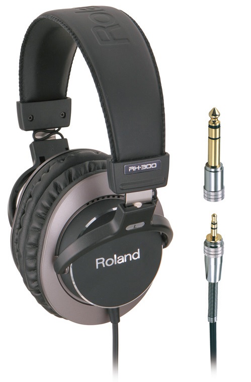 Roland RH-300 Cuffie da Studio Chiuse - Monitoraggio Professionale, Pieghevoli, Con Driver in Neodimio, Nero/Argento