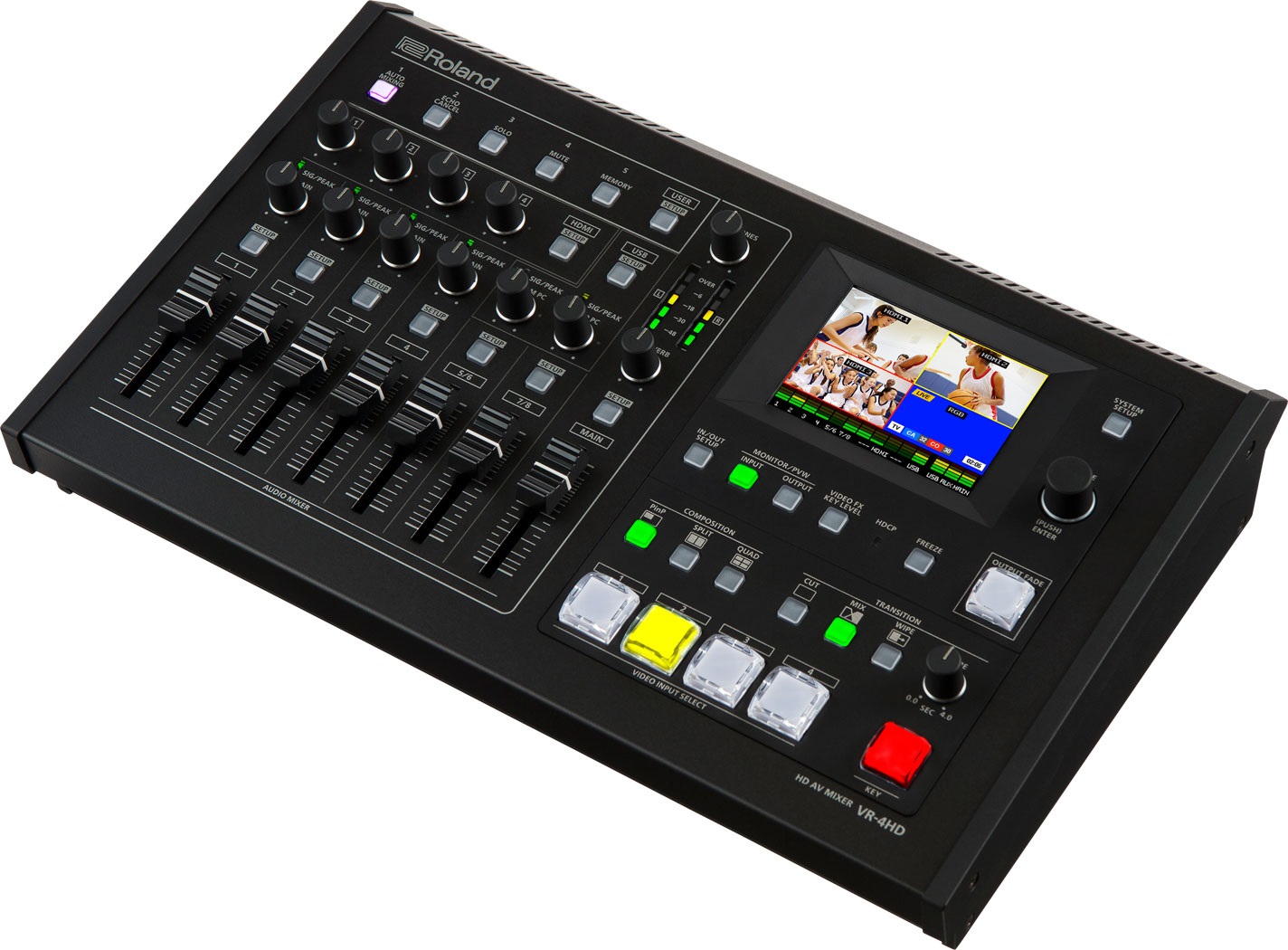 Roland VR-4HD Mixer Video AV Full HD 6 Ingressi, 4 Canali, Fino a 1080p, Mixer Audio 18 Ch