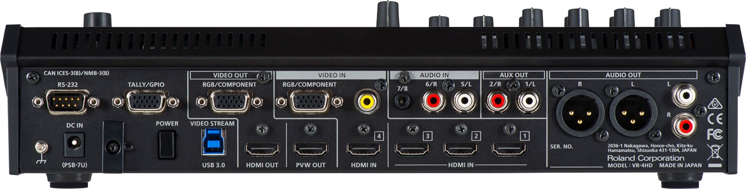 Roland VR-4HD Mixer Video AV Full HD 6 Ingressi, 4 Canali, Fino a 1080p, Mixer Audio 18 Ch