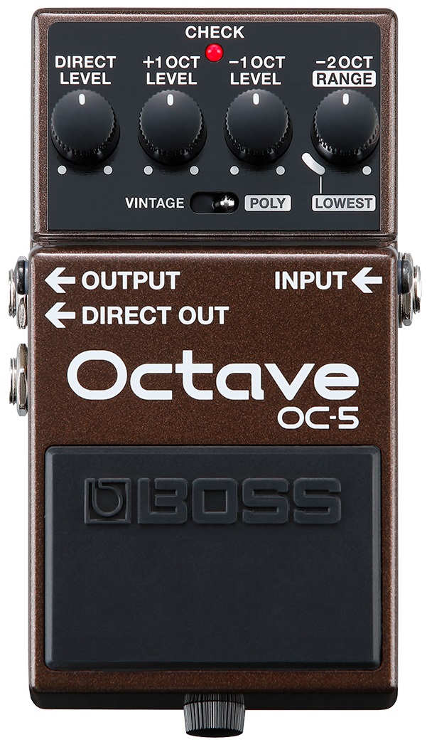 BOSS OC-5 Pedale Effetti Octave per Chitarra e Basso con Modalità Vintage e Poly e 5 Anni di Garanzia