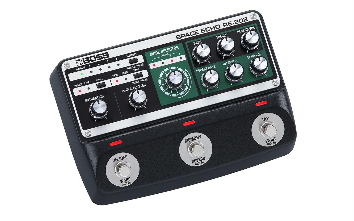 BOSS RE-202 Space Echo - Pedale Effetti con Tape Echo, Delay e Riverbero a Molla Stereo