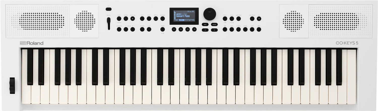 Roland GO:KEYS 5 Tastiera MIDI a 61 Note con Generatore ZEN-Core, Oltre 1.000 Suoni Integrati, Diffusori Stereo e Ingresso per Microfono - Bianco
