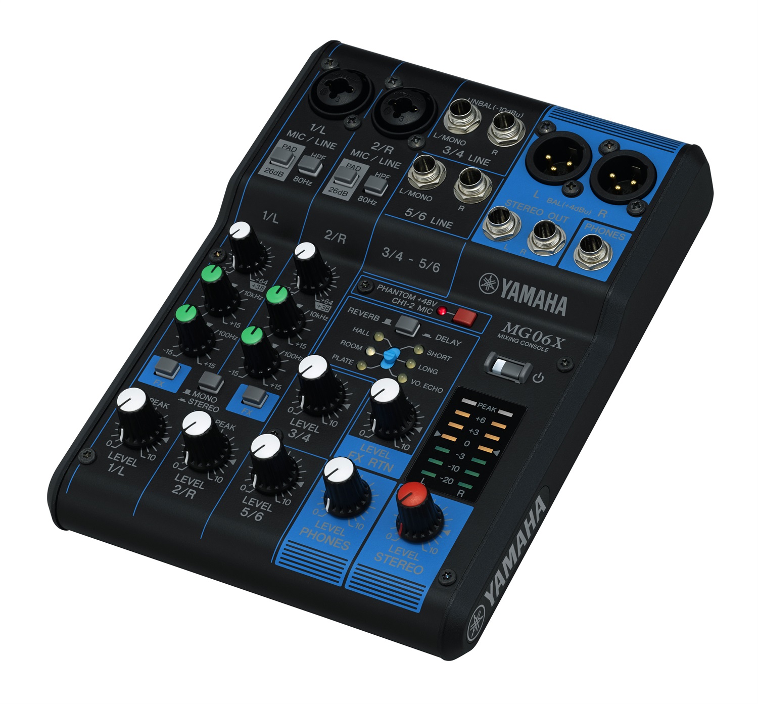 Yamaha MG06X Mixer Audio Professionale - Console di Mixaggio Compatta con 6 Canali d'Ingresso e Preamplificatori Microfonici D-PRE