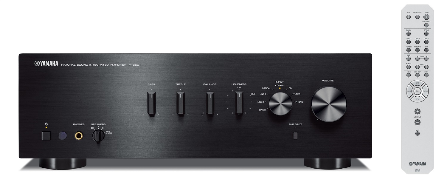 Yamaha A-S501 Amplificatore Integrato 2.0 Canali Nero - 120W x 2, ToP-ART, Design Simmetrico