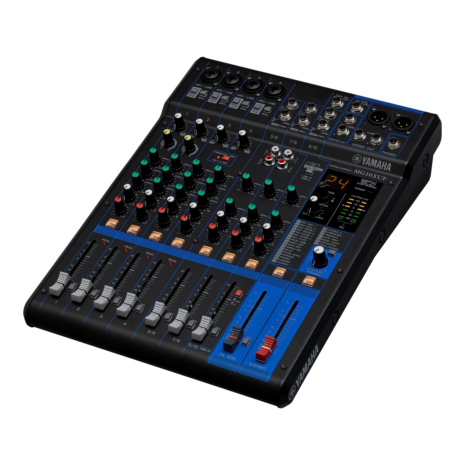 Yamaha MG10XUF Mixer Professionale 10 Canali USB con 4 Ingressi Microfonici e Alimentazione Phantom 48V