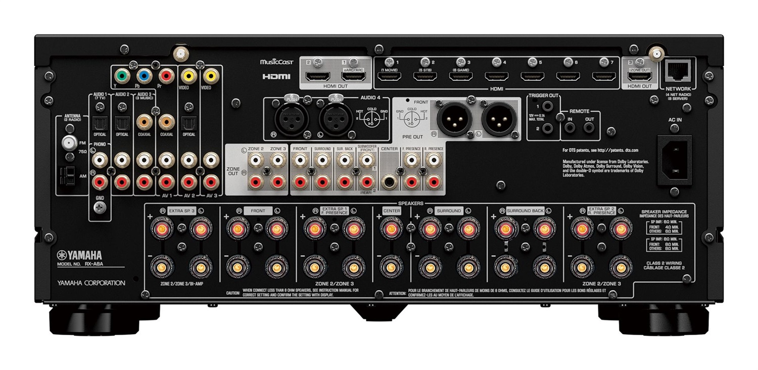 Yamaha RX-A8A Sintoamplificatore AV 11.2 Canali 220W, Dolby Atmos, Auro 3D, HDMI 8K, MusicCast