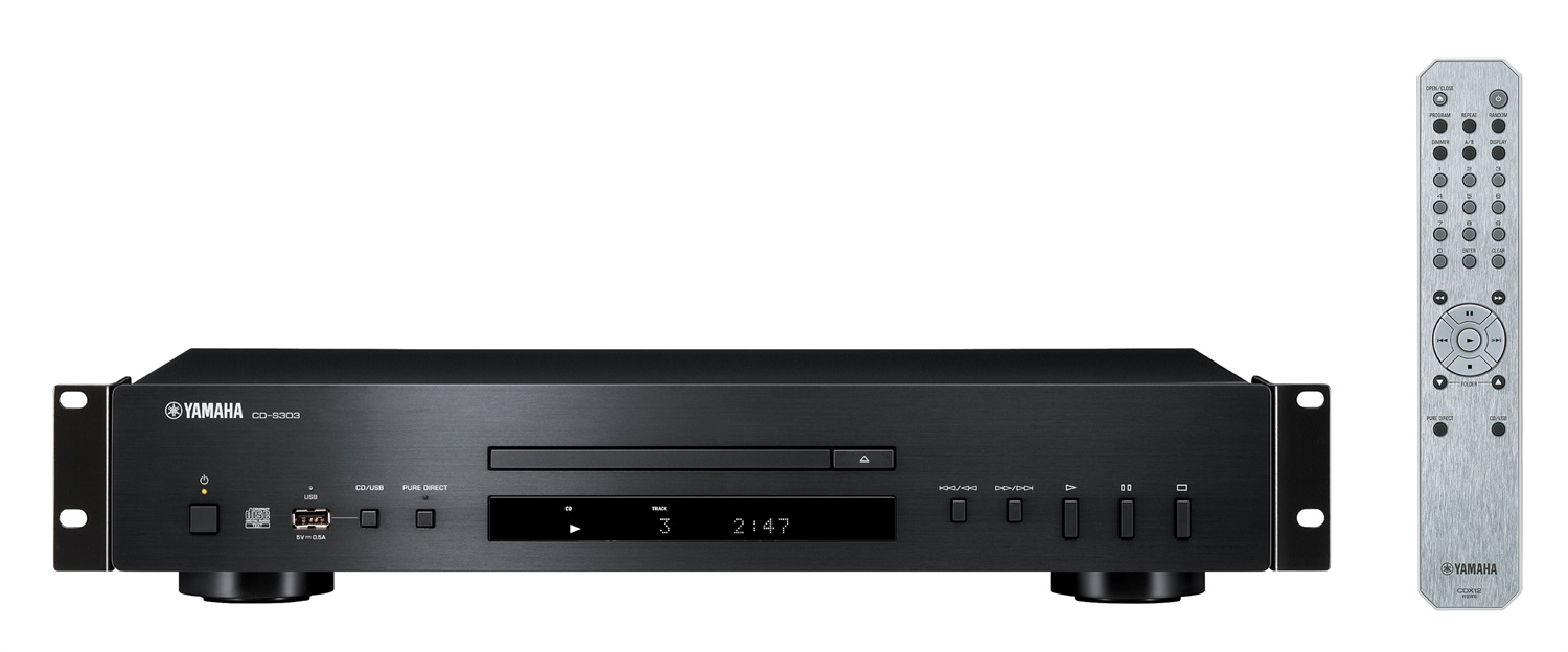 Yamaha CD-S303 Lettore CD HiFi Nero con DAC 192 kHz/24 bit, Porta USB, Supporto MP3/WMA/FLAC