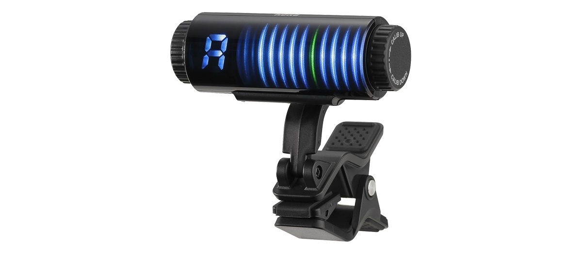 Korg Sledgehammer Pro - Accordatore Professionale Clip-On per Chitarra e Basso, Display 3D, Corpo Tubolare, Autonomia 14 ore, Colore Nero