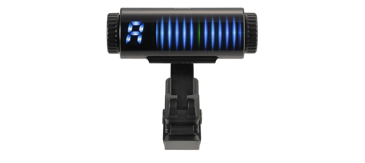 Korg Sledgehammer Pro - Accordatore Professionale Clip-On per Chitarra e Basso, Display 3D, Corpo Tubolare, Autonomia 14 ore, Colore Nero