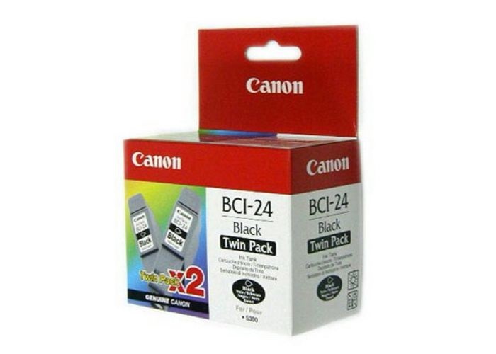 Canon BCI-24BK Cartuccia d'Inchiostro Originale Nero - Confezione Doppia, 130 Pagine, 9 ml