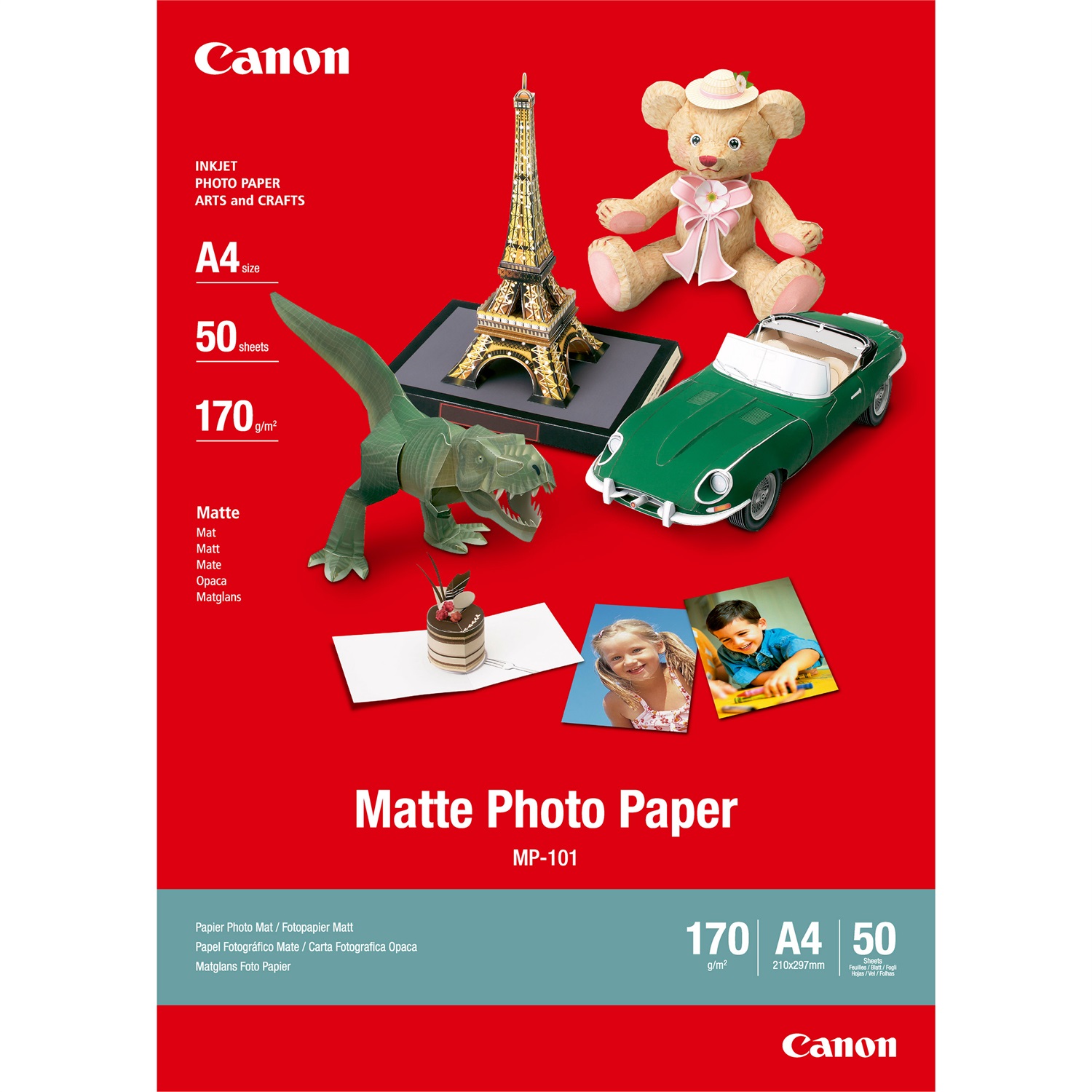 Canon Carta Fotografica Matte MP-101 A4 - 50 Fogli - 170 g/m² - Finitura Opaca