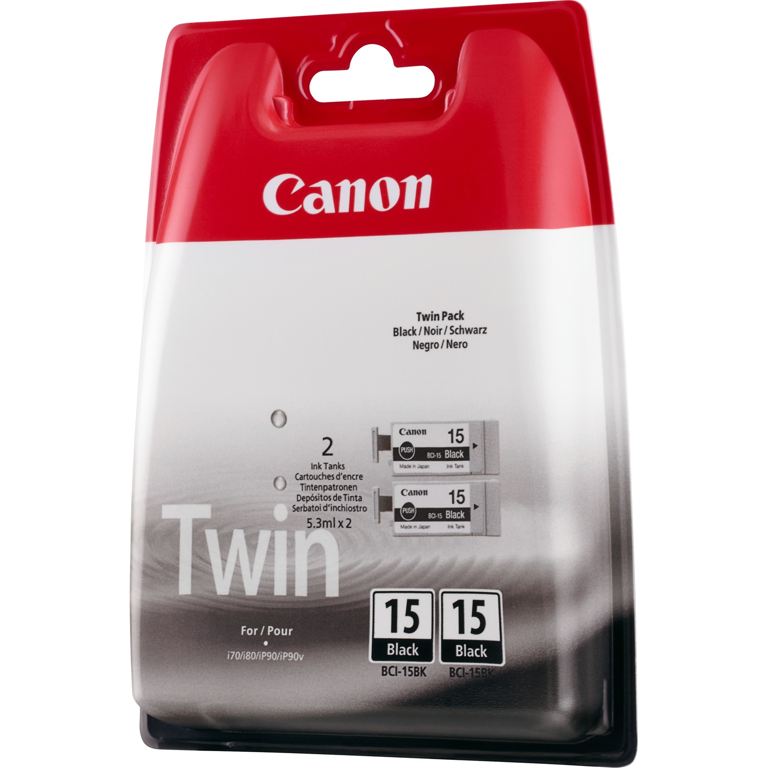 Canon Cartuccia d'inchiostro originale BCI-15BK Nero - Confezione doppia (2 pz) - Compatibile con i70, i80, Pixma IP90