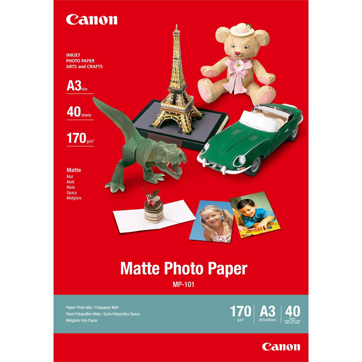 Canon Carta fotografica Matte MP-101 A3 - 40 fogli - 170 g/m² - Opaca - Dimensioni A3 (297 x 420 mm)