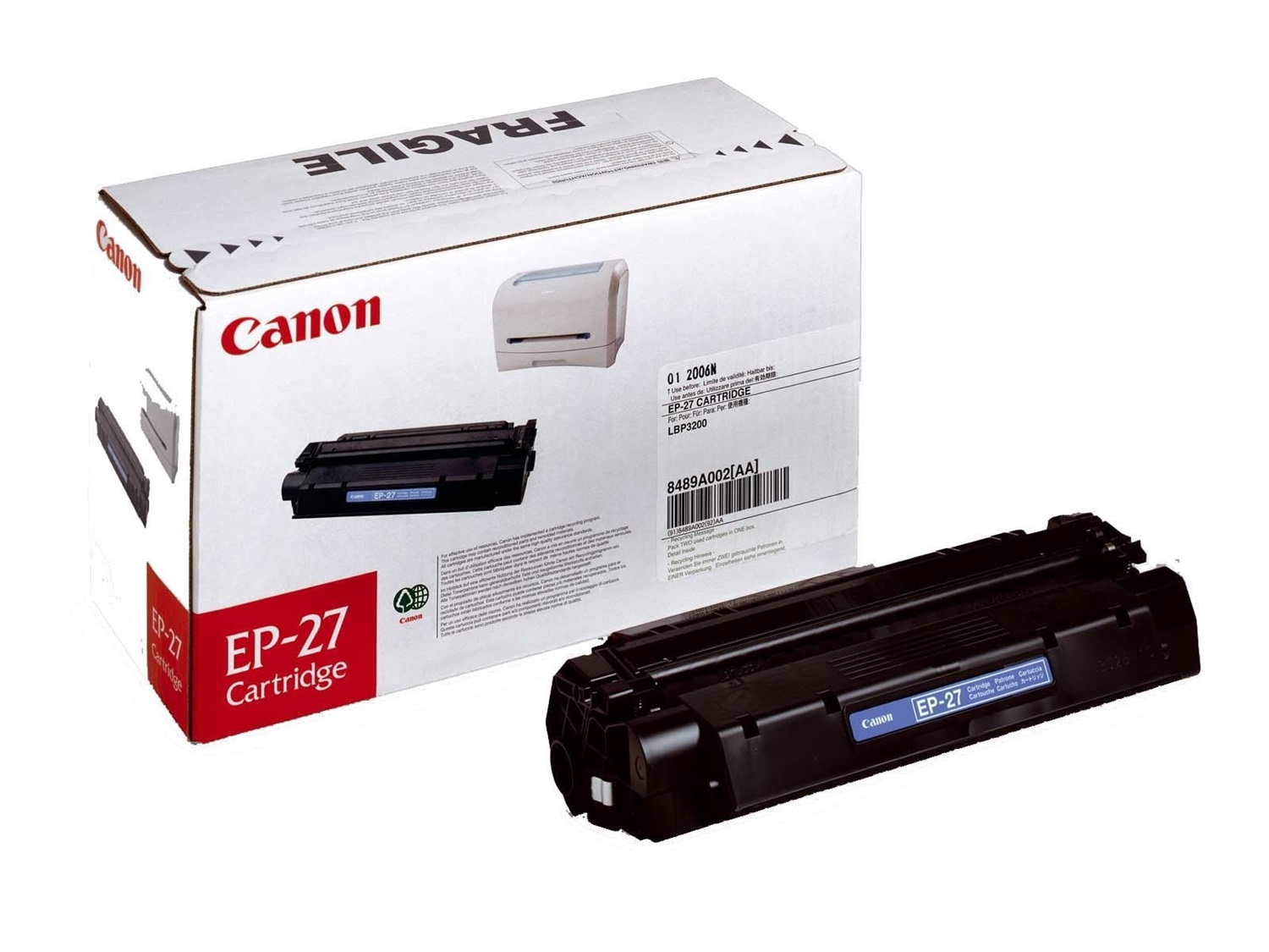 Canon EP-27 Toner Originale Nero 2500 Pagine Compatibile con LBP3200 e i-Sensys MF3220/3110/3240/5630/5650/5730/5750/5770