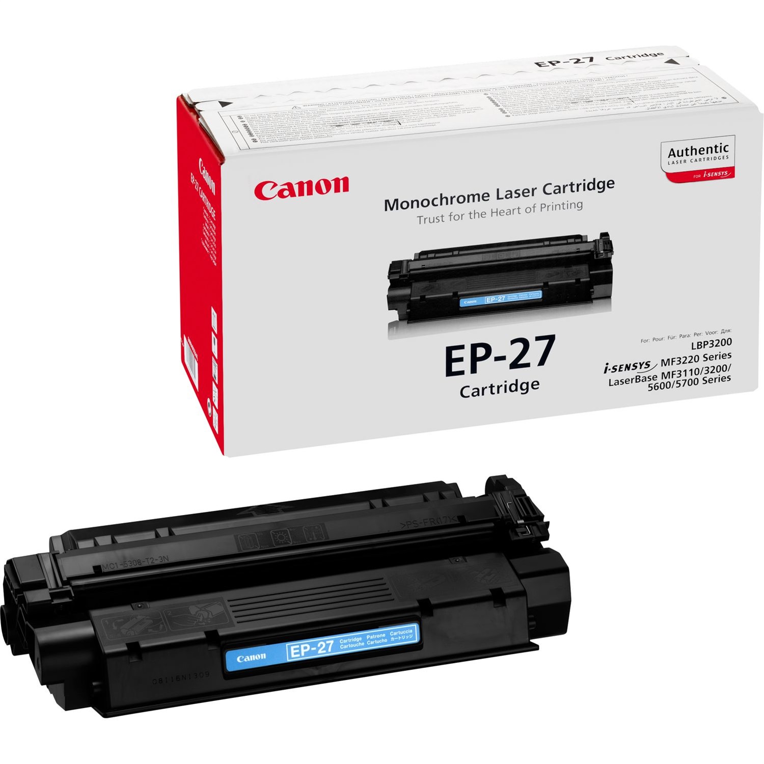 Canon EP-27 Toner Originale Nero 2500 Pagine Compatibile con LBP3200 e i-Sensys MF3220/3110/3240/5630/5650/5730/5750/5770