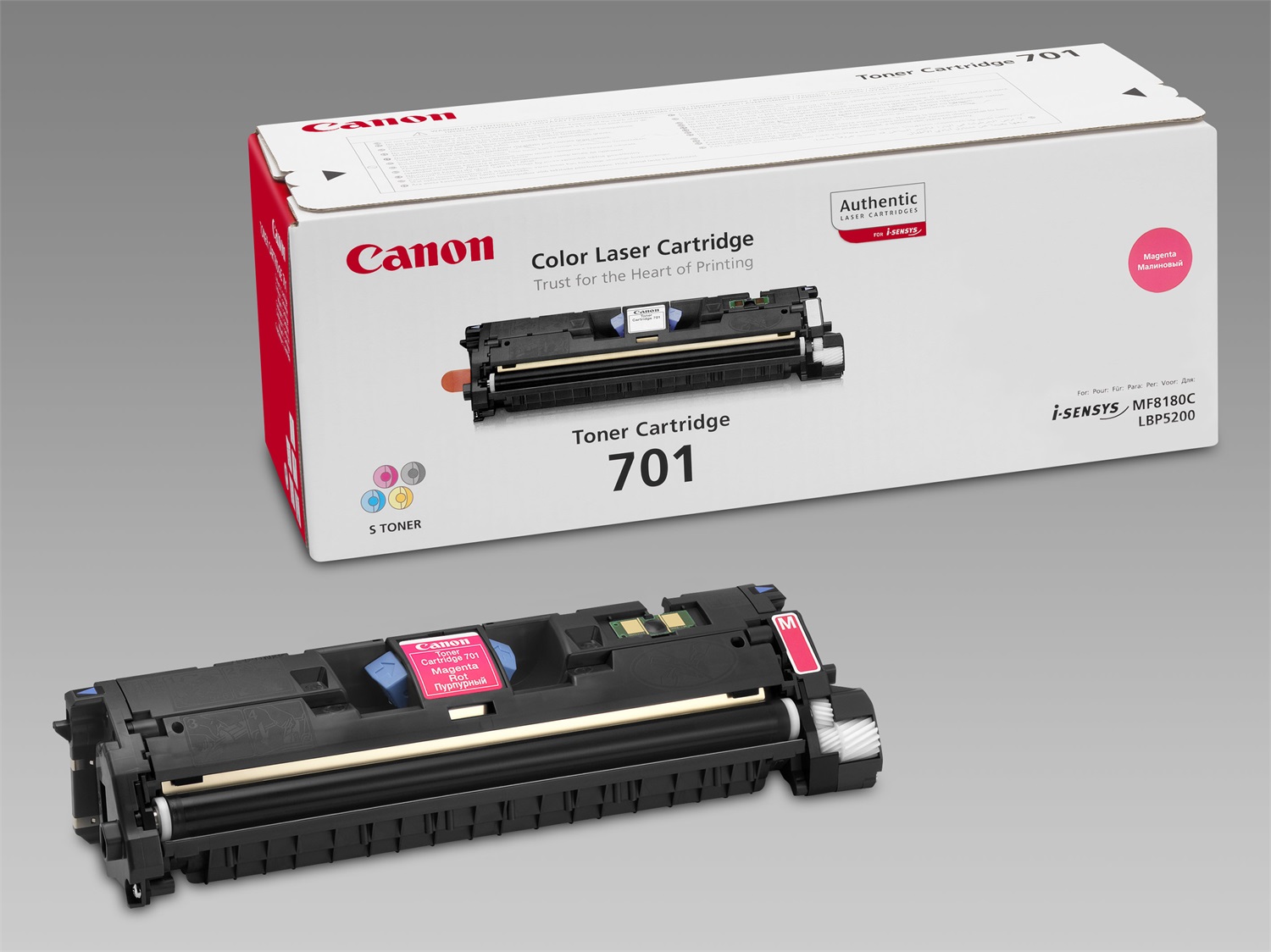 Canon 701LM Toner Originale Magenta 9289A003 - 2.000 Pagine per I-Sensys LBP-5200 e MF 8180 c
