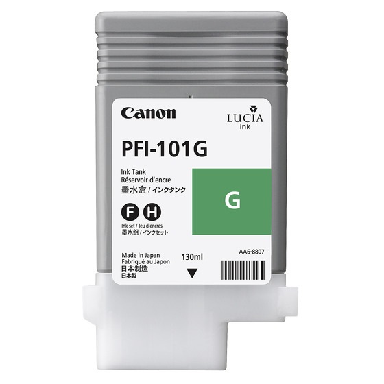 Canon PFI-101G Cartuccia d'Inchiostro Verde Originale 130 ml per Stampanti IPF5000/5100/6100/6000/6200