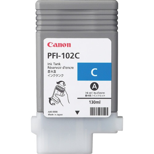 Canon PFI-102C Cartuccia d'Inchiostro Originale Ciano 130ml per Stampanti iPF500/600/700