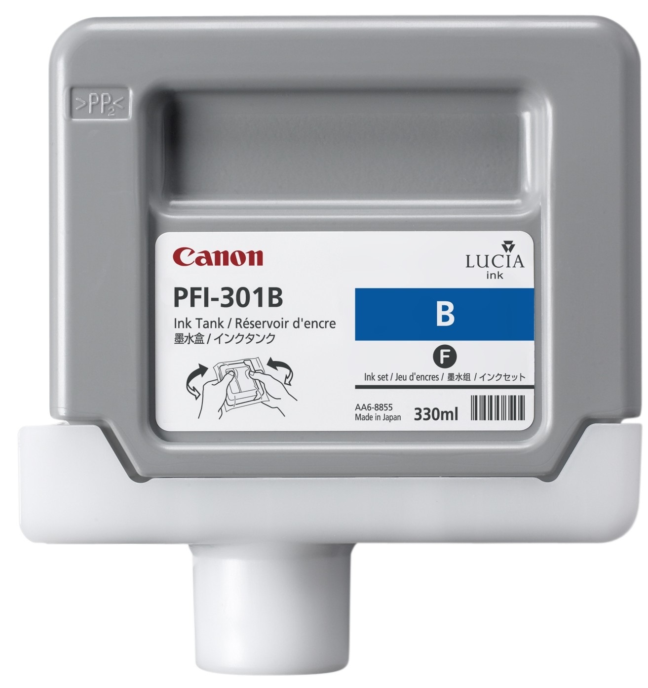 Canon PFI-301B Cartuccia d'Inchiostro Blu Pigmento 330 ml per Stampanti IPF9000/8000