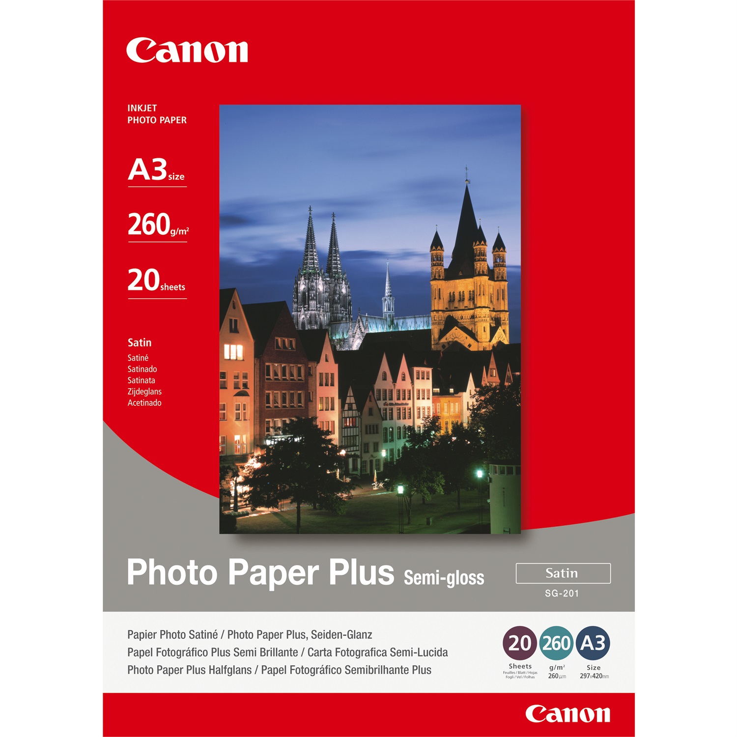 Canon Carta Fotografica Semilucida SG-201 A3 - 20 Fogli - 260 g/m²