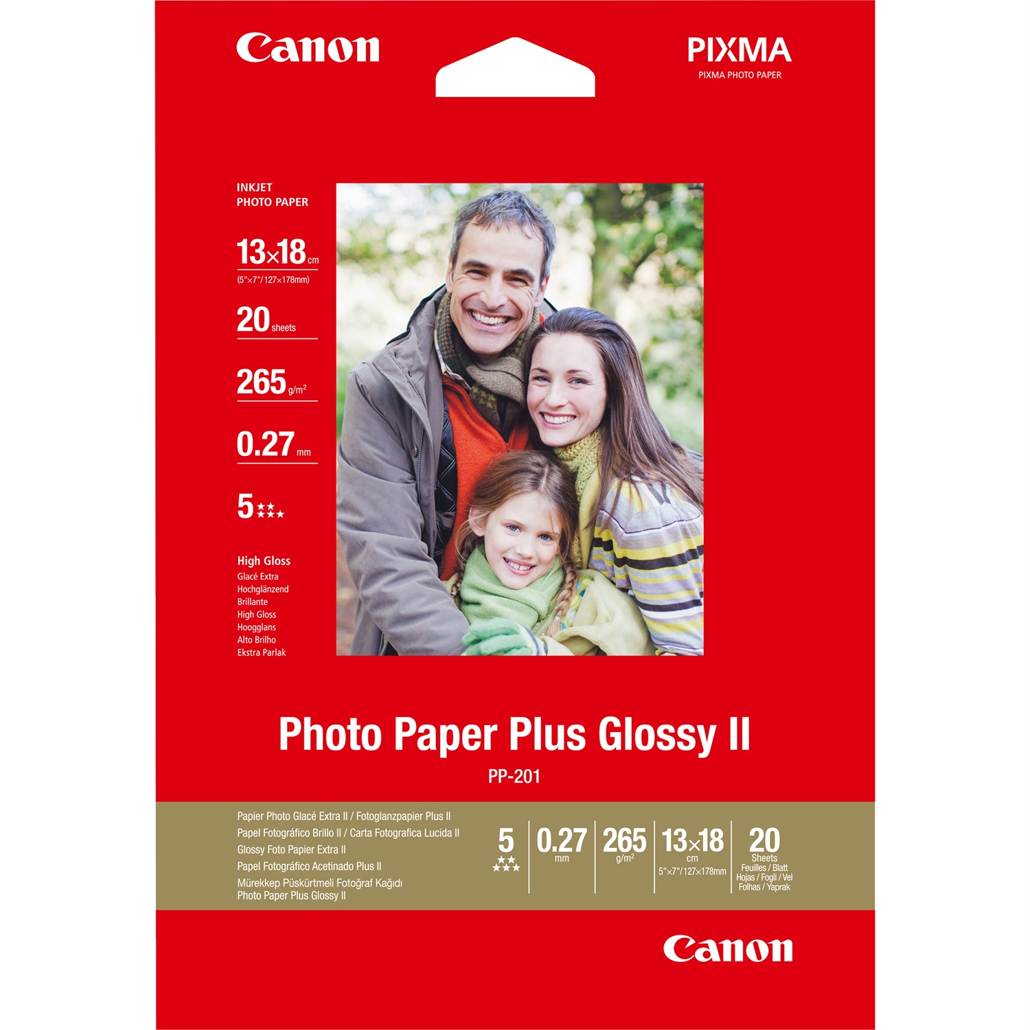Canon Carta Fotografica Lucida PP-201 II Plus 5x7