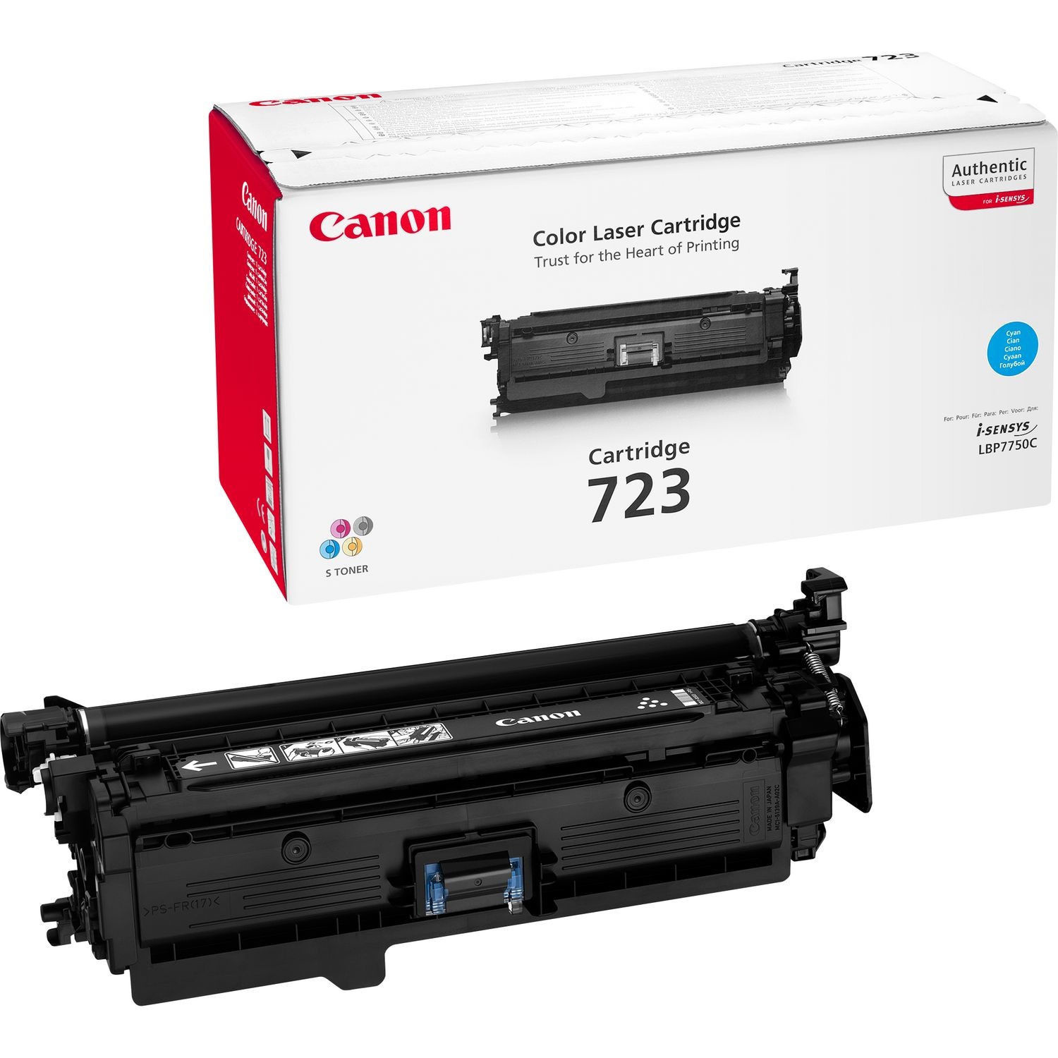 Canon 723C Cartuccia Toner Originale Ciano - 8500 Pagine, Compatibile con i-Sensys LBP7750CDN, 1 Pz