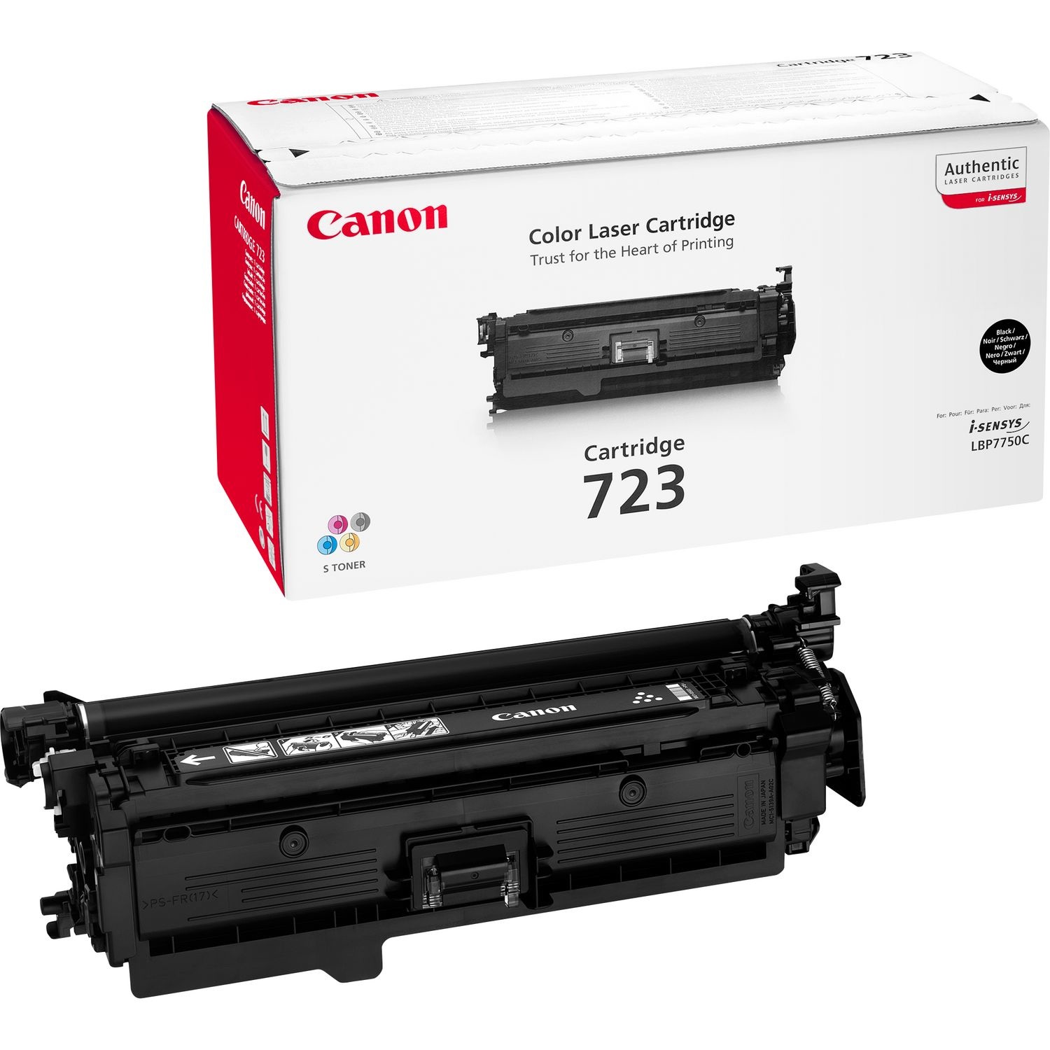 Canon 723BK Cartuccia Toner Originale Nero 5.000 Pagine - Compatibile con Canon i-Sensys LBP7750CDN