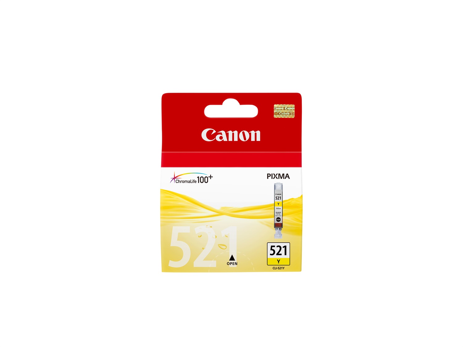 Canon Cartuccia d'inchiostro Giallo CLI-521Y 2936B001 - 9ml, Inchiostro a base di pigmento, Fino a 446 pagine, Compatibile con Canon Pixma