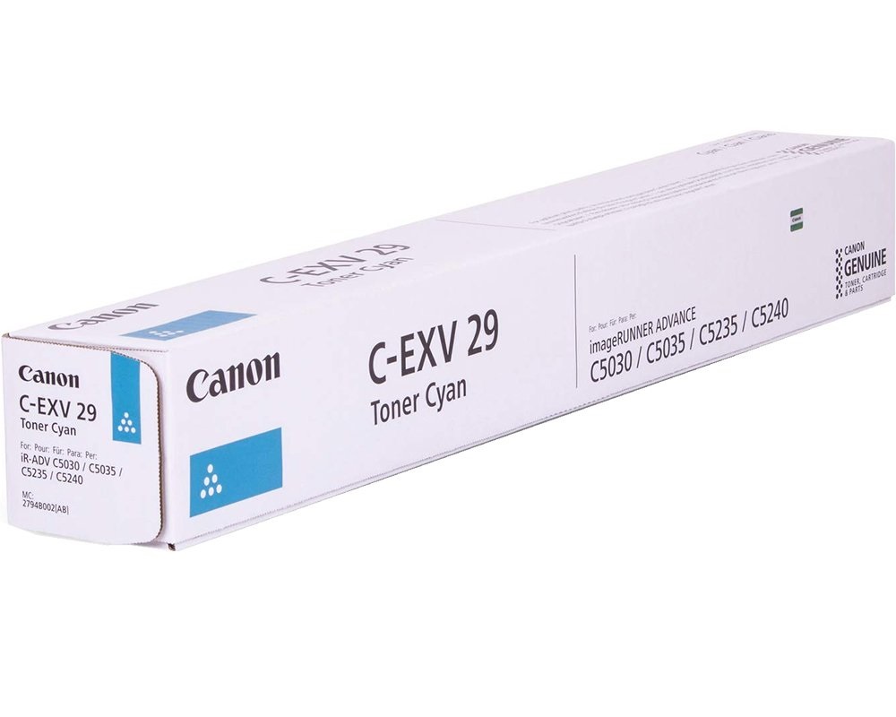 Canon C-EXV29 Toner Originale Ciano 2794B002 - 27.000 Pagine, Compatibile con IR ADV C5030/C5035, 1 pz