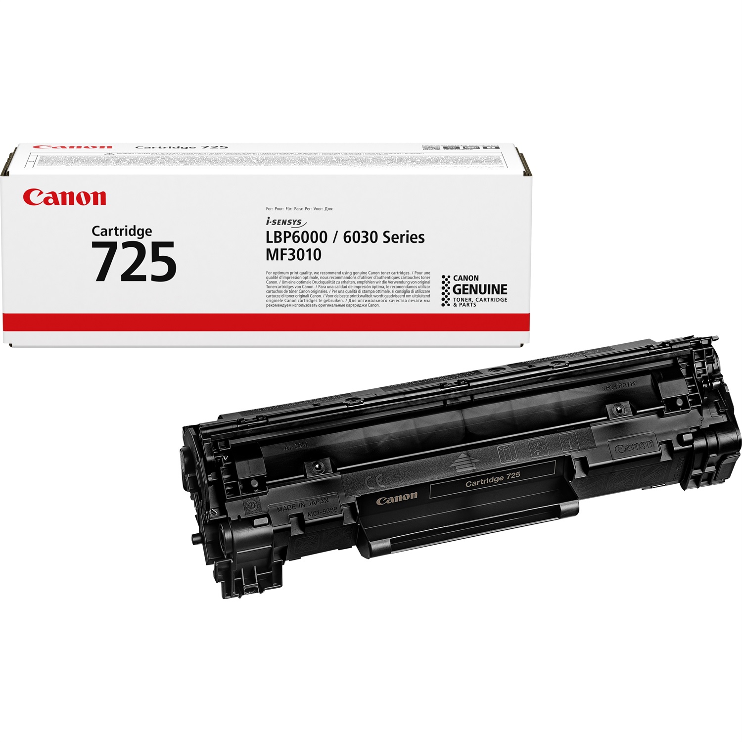 Canon Toner Nero CRG-725 3484B002 - Originale, 1600 Pagine, Compatibile con LBP-6000, LBP-6020, MF-3010
