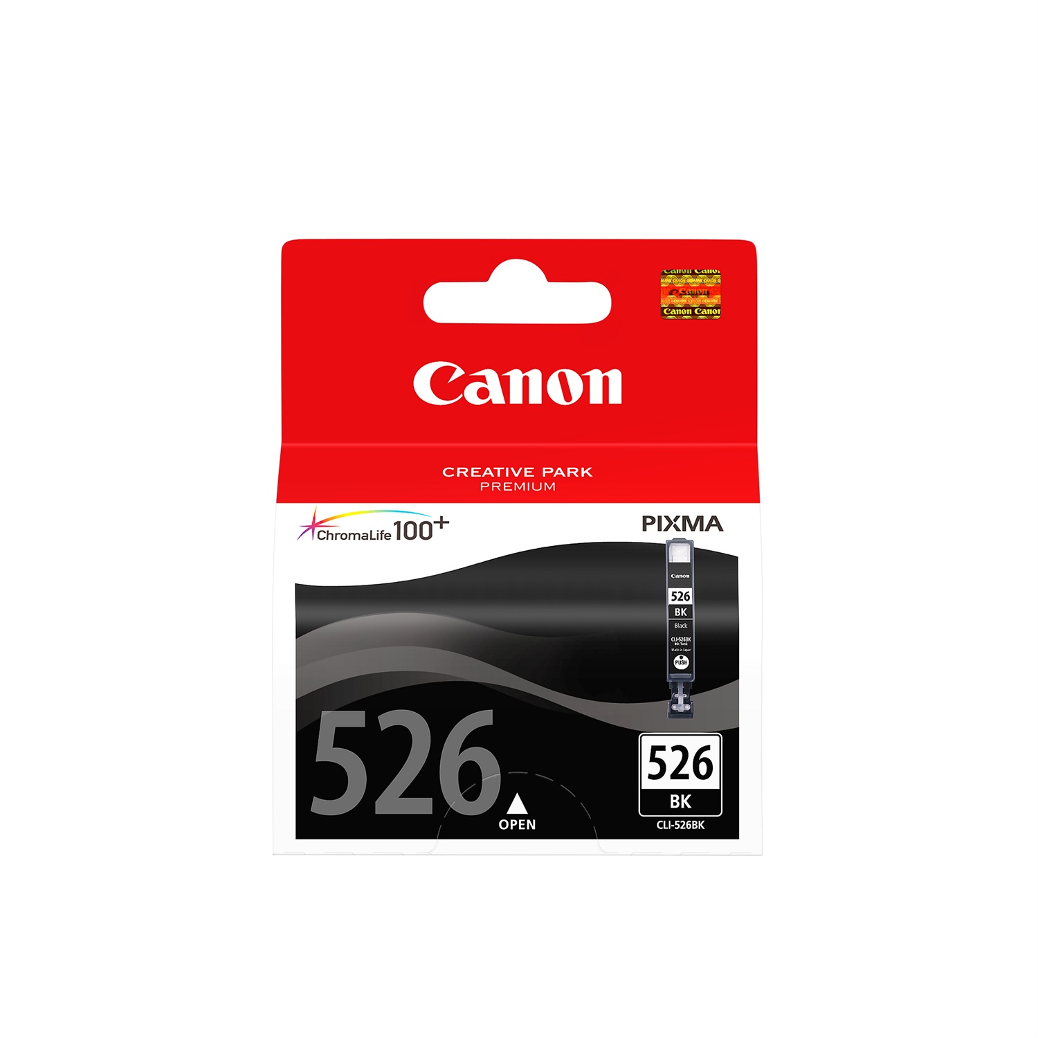 Canon Cartuccia d'inchiostro nero CLI-526BK, Inchiostro a base di pigmento, 9 ml, ~2185 pagine, Compatibile con Canon Pixma iP4850, iP4950, MG5150, MG5250, MG6150, MG8150, iX6550, MX715, MX885, MX895