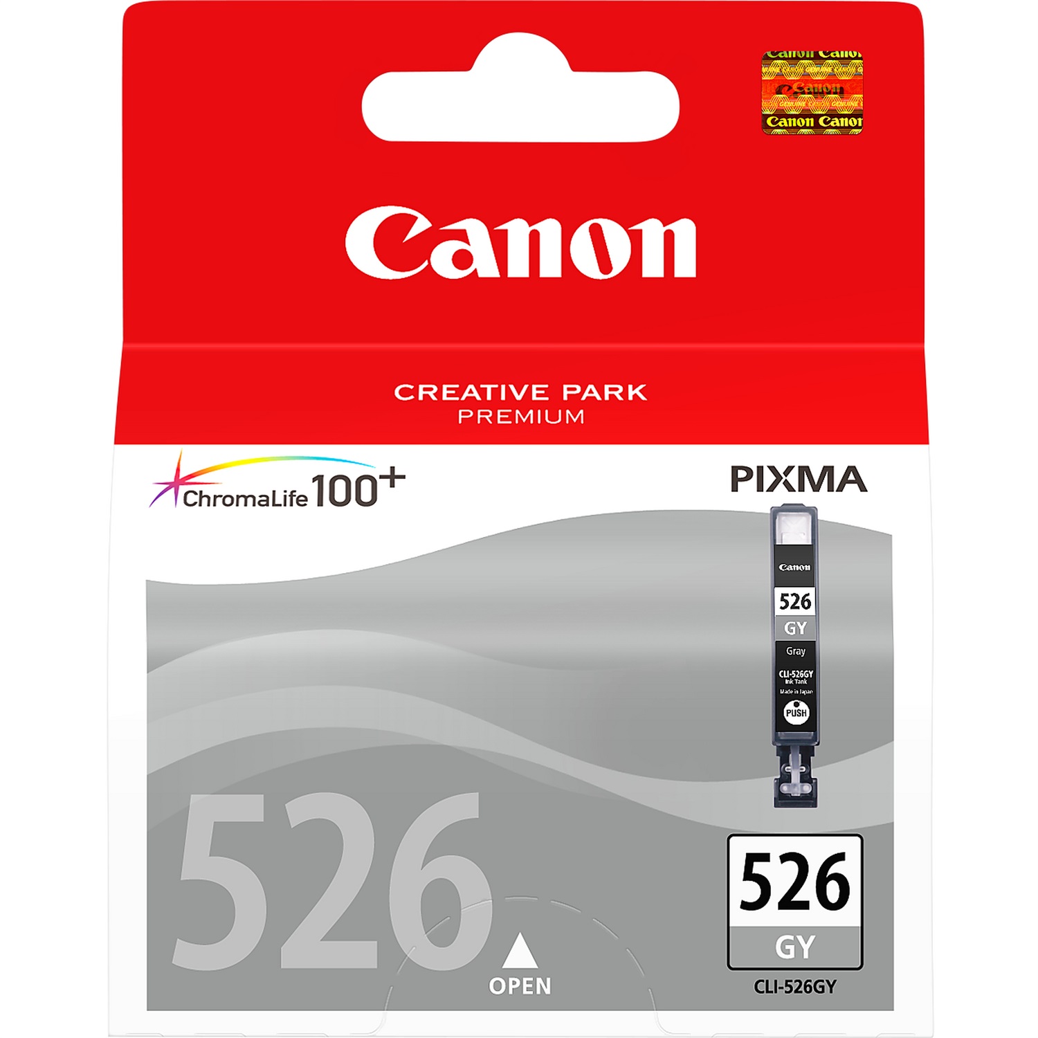 Canon Cartuccia d'inchiostro Grigio CLI-526GY 4544B001 - 9 ml, Inchiostro a base di pigmento, ~1515 pagine, Compatibile con PIXMA iP4950, MG6150, MG6250, MG8150, MG8250, iX6550