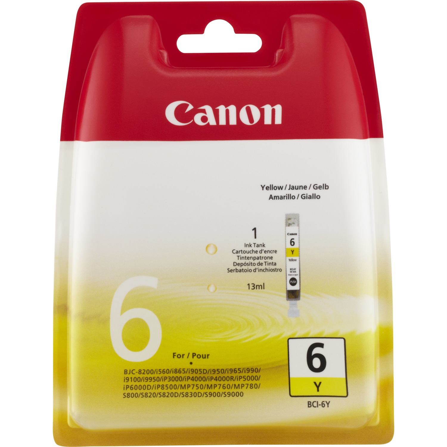 Canon BCI-6Y Cartuccia di Inchiostro Giallo da 13 ml per Stampanti e Multifunzione