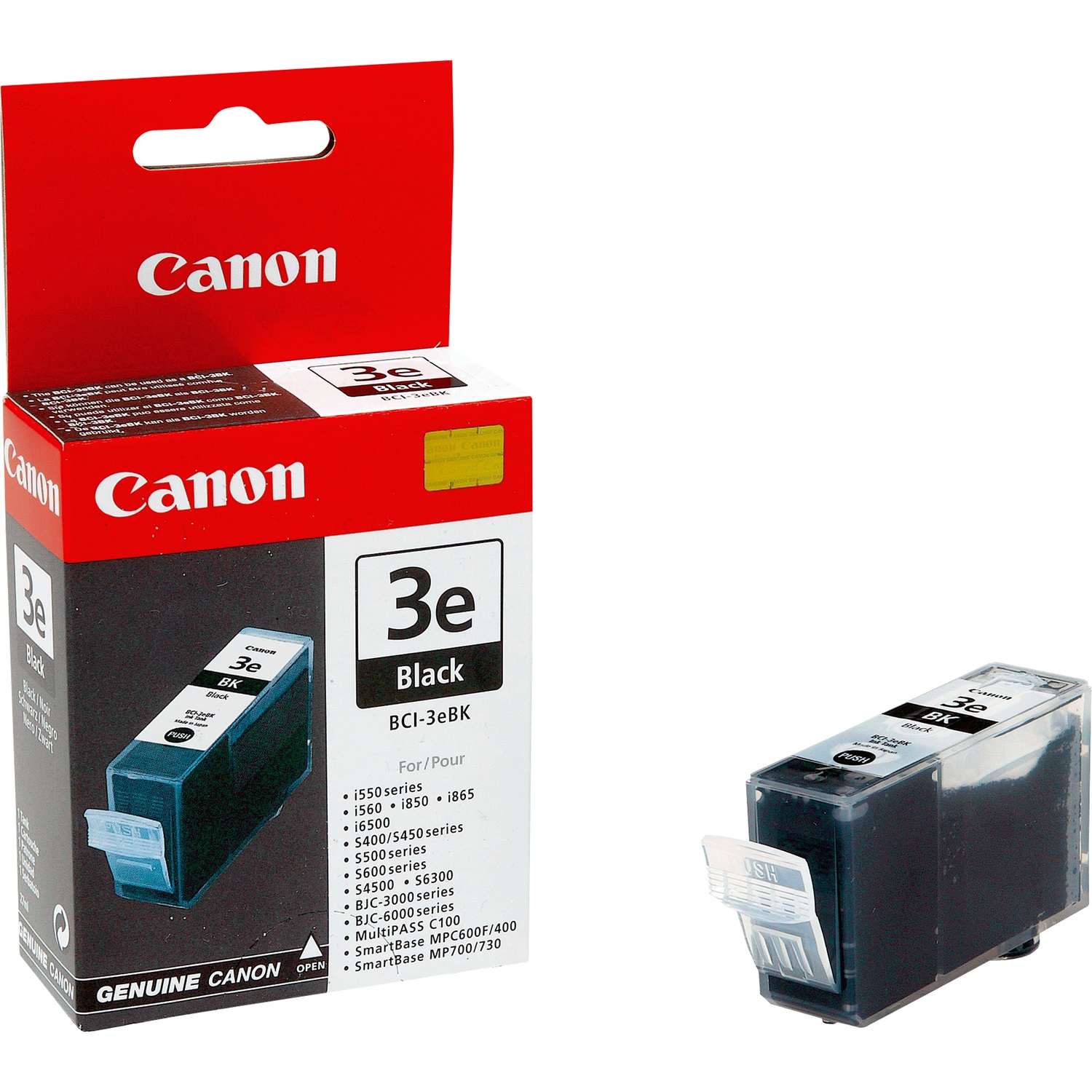 Canon Cartuccia d'inchiostro Nero BCI-3eBK - Capacità 500 pagine, Inchiostro a base di pigmento, Compatibile con BJC-3000, BJC-6000, BJC-6100, BJC-6200, S400 e altri
