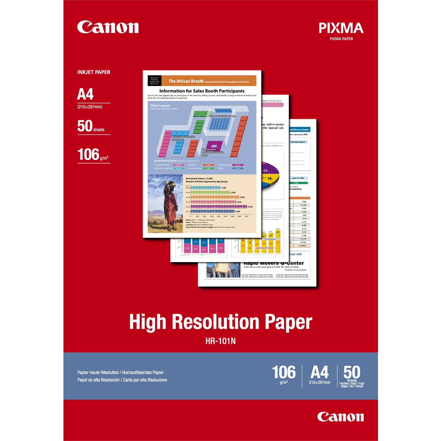 Canon Carta Fotografica HR-101N A4 - 50 Fogli, 110 g/m²