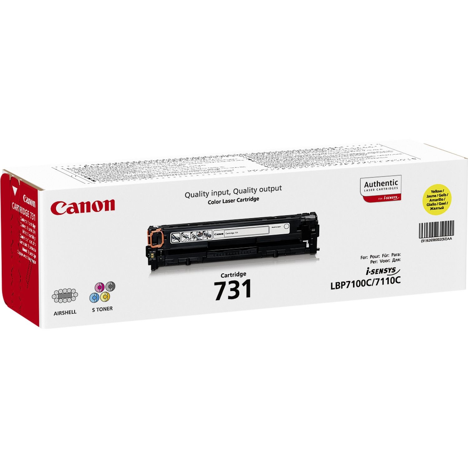 Canon 731 Y Toner Giallo Originale 6269B002 - 1500 Pagine
