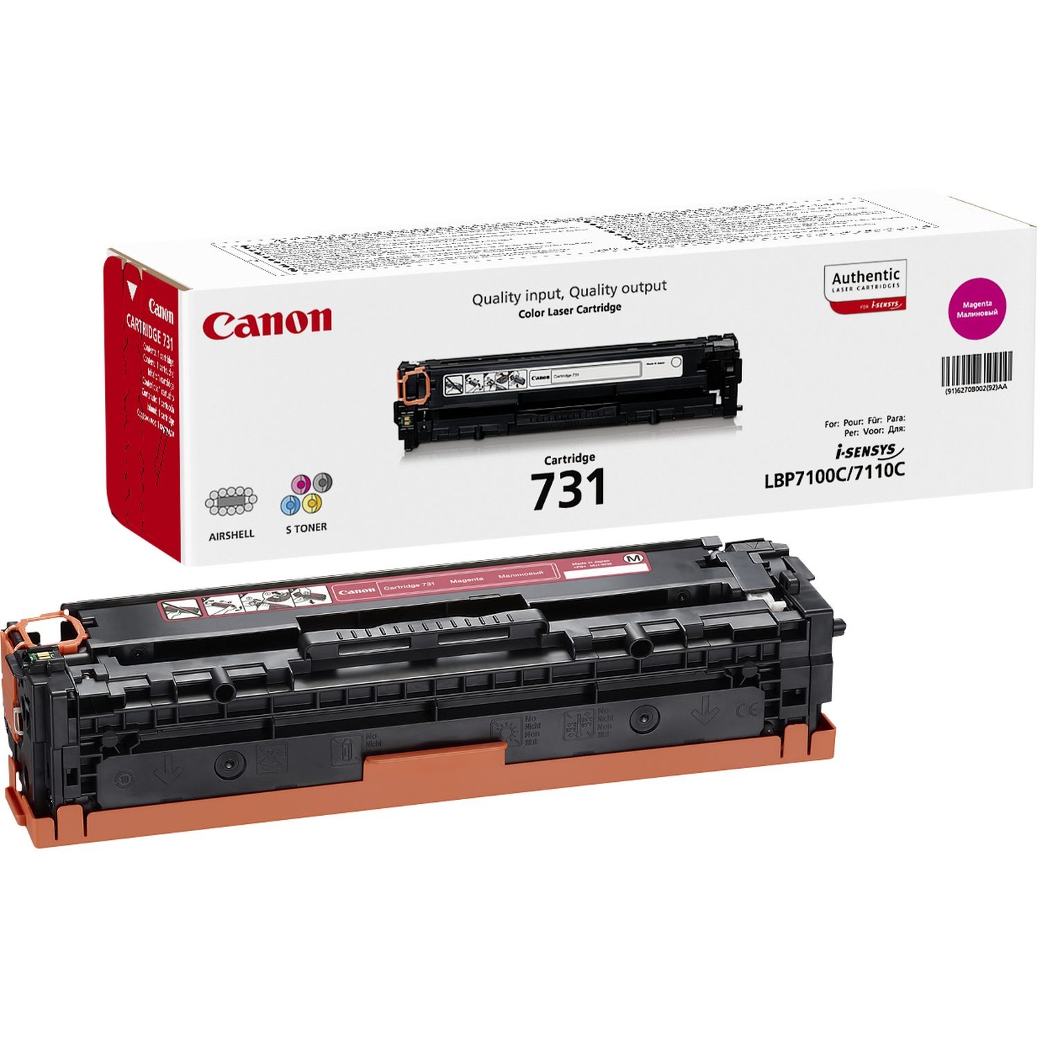 Canon 731M Toner Originale Magenta 6270B002 - 1500 Pagine, Compatibile con i-Sensys LBP-7100Cn/7110Cw, MF 623Cn/628Cw/8230Cn/8280Cw