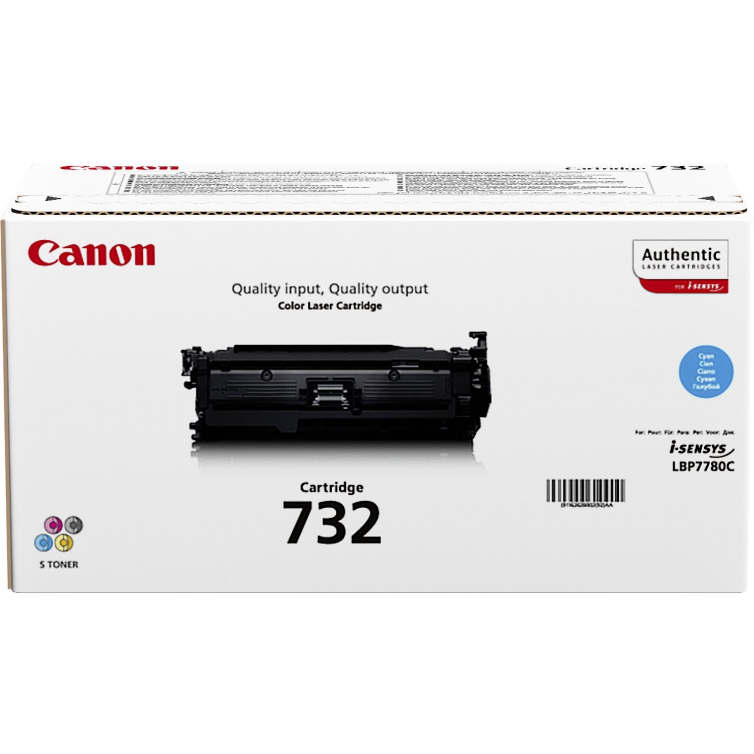 Canon 732C Toner Originale Ciano - 6400 Pagine - Compatibile con Canon LBP 7780CX - 1 Pz