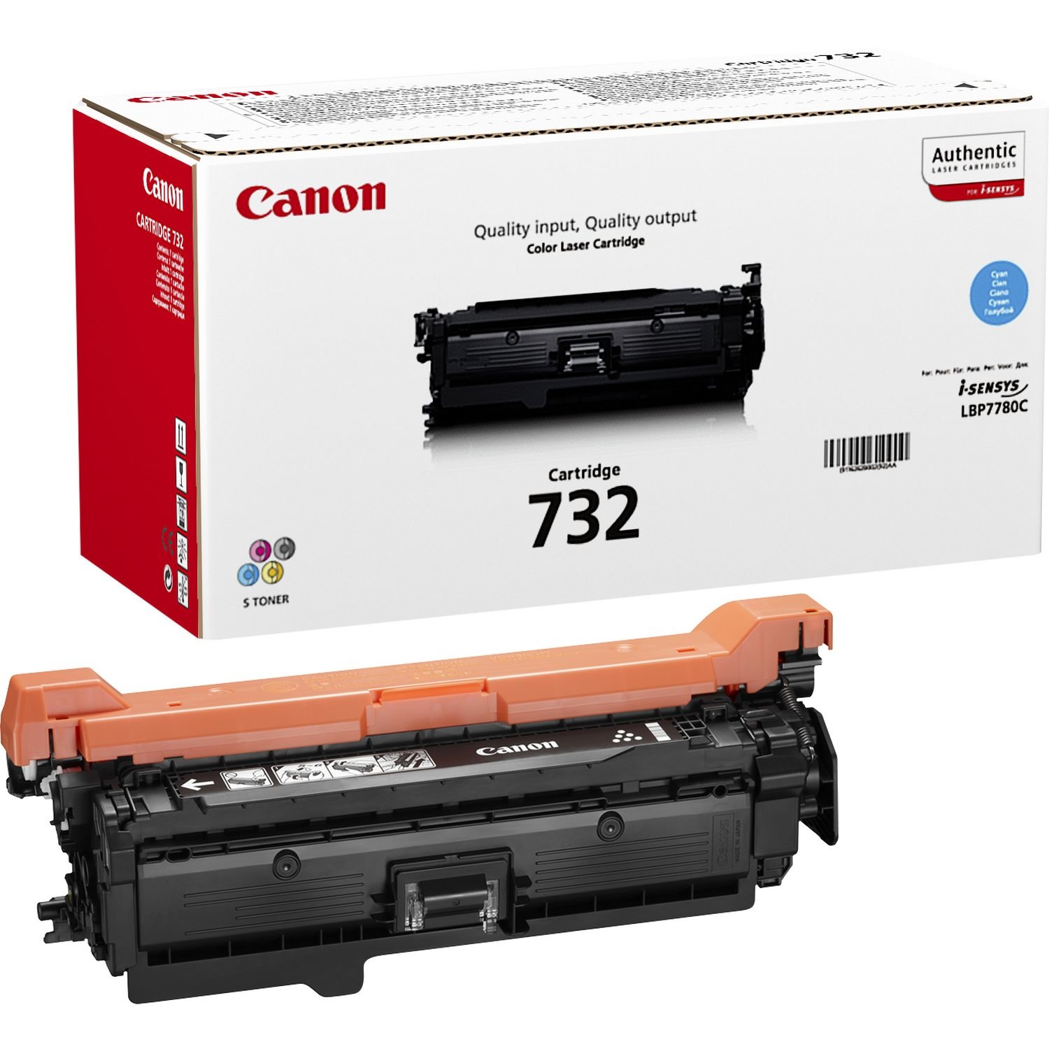 Canon 732C Toner Originale Ciano - 6400 Pagine - Compatibile con Canon LBP 7780CX - 1 Pz