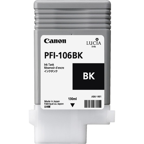 Canon PFI-106BK Cartuccia d'Inchiostro Nero per Foto 130ml Originale - Compatibile con iPF 6300/6350/6400/6450