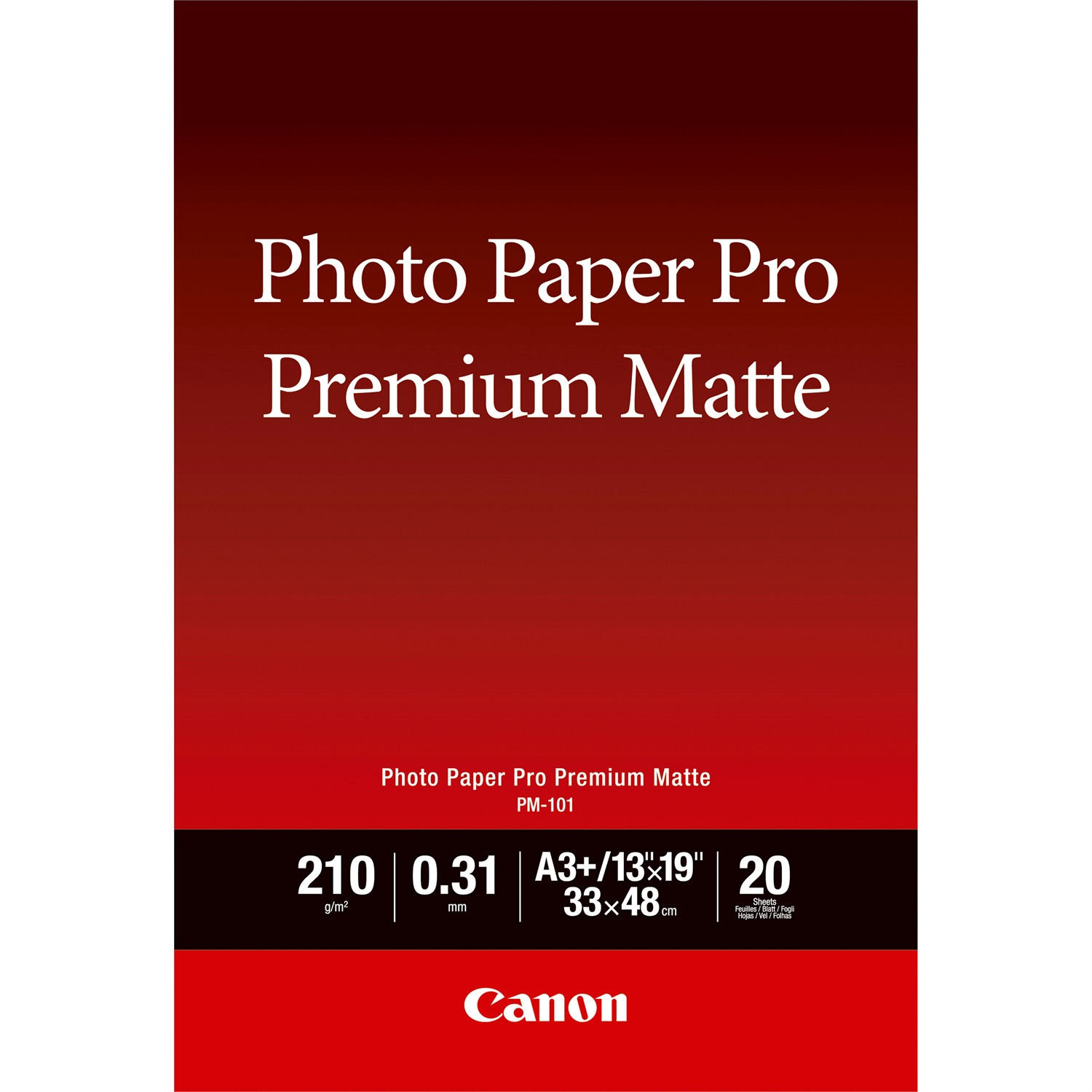 Canon PM-101 Premium Matte Carta Fotografica A3 - 20 Fogli 210g, Superficie Liscia e Opaca