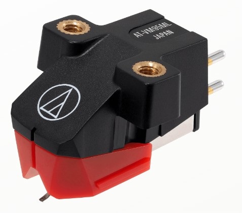 Audio-Technica AT-VM95ML Cartuccia a Stilo Dual Moving Magnet con Stilo Microlinear (Nero/Rosso) - Tensione di Uscita 3,5 mV, Compatibile con Aghi VM95