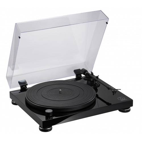 Audio-Technica AT-LPW50PB Giradischi Manuale a Cinghia Nero con Braccio a S e Velocità 33-1/3 e 45 RPM
