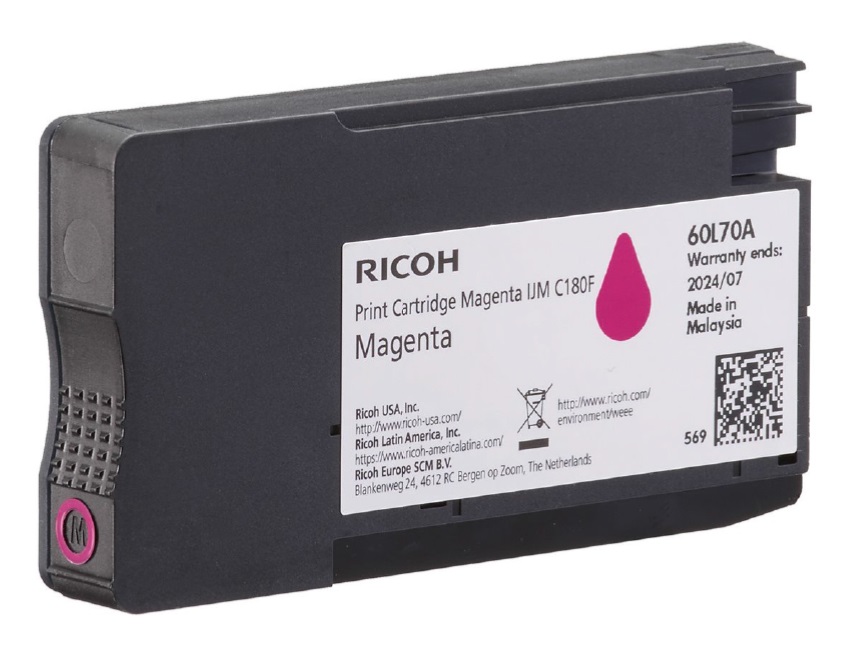 Ricoh 408519 Cartuccia d'Inchiostro Originale Magenta per IJM C180F - ~1600 Pagine - 1 Pz